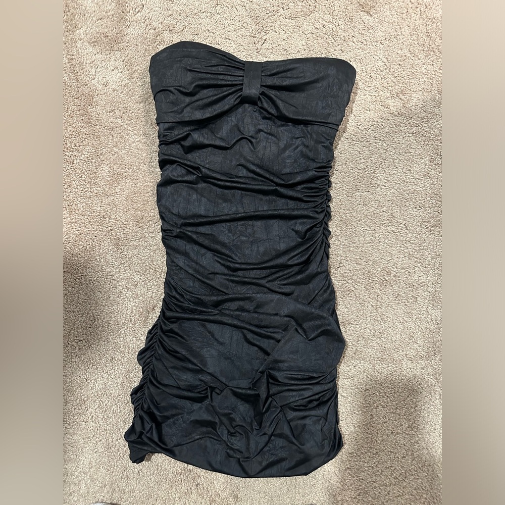 XOXO Black Dress - form fitting strapless dress - medium